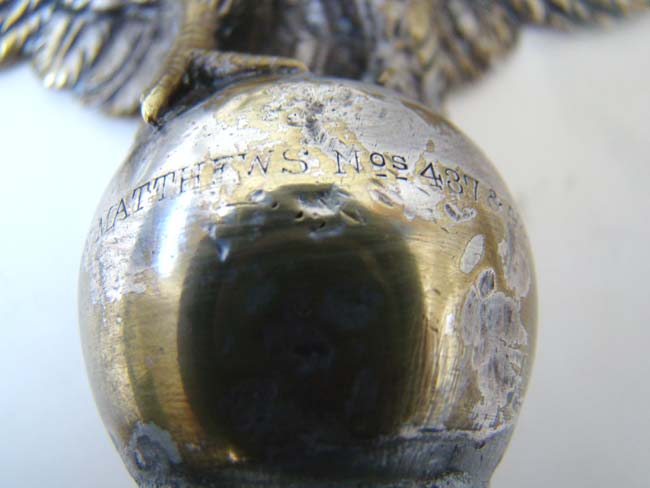  A solid brass eagle made by John Matthews of New York circa 1860 mounted on an ornate bronze base. — image 2